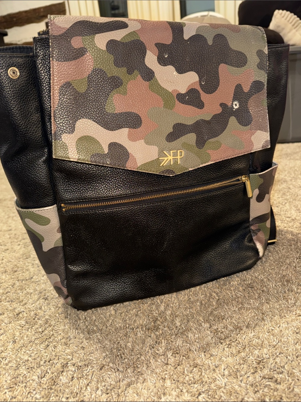 Freshly Picked Black & Camo Flap Backpack